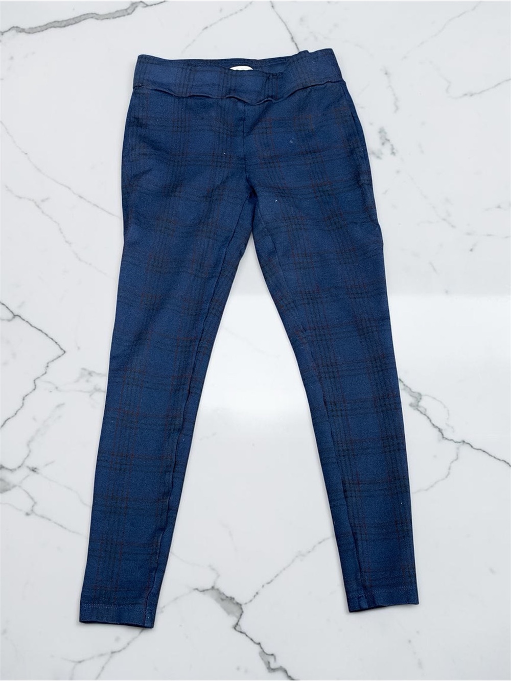 Women’s Navy Plaid Stretch Legging XXS
